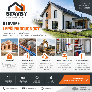 stavební firma která se zaměřuje na stavbu domů, inženýrské sítě, zemní práce, instalatérské a topenářské práce