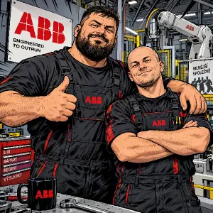 Kolegove z prace,mistři v ABB jeden vetsi a mensi ostrihaný dohola