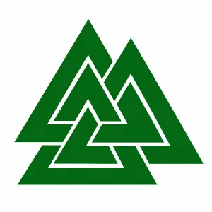 One of the symbols of Norse mythology in color green