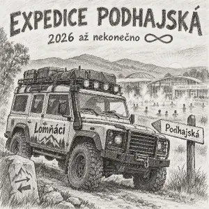 Expedice Podhajská, 2026 až nekonečno, expediční vozidlo s nápisem Lomňáci