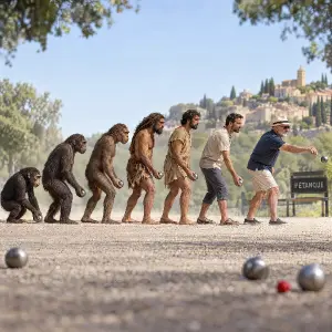 Evoluce petangue postavy od opic