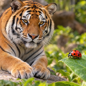 Obrázek tygra a berušky