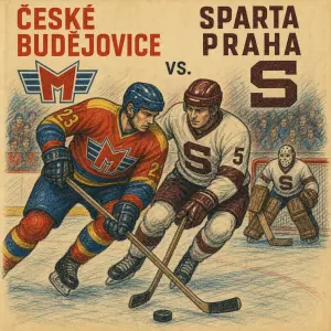 retro kresba
hokejový souboj české budějovice sparta praha