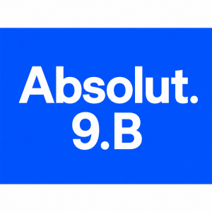 udelej obdelnik v modre absolut barve a napis tam Absolut. a pod ten text absolut dej 9.B