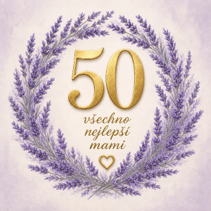 Levandule dej do kruhu te 50 a textu a srdce mensi a ve stredu dute