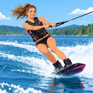 dívka na wakeboardu
