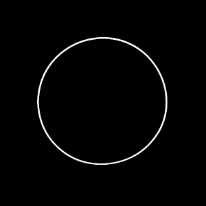 minimalistický bílý kruh