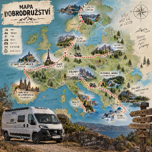 mapa dobrodružství s van/camperem fiat ducato