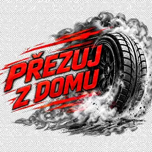 Změn bílý text na červený a k pneumatice přidej kouř. Zkus oddělat černé pozadí, bez zásahu do kouře a dalších prvků