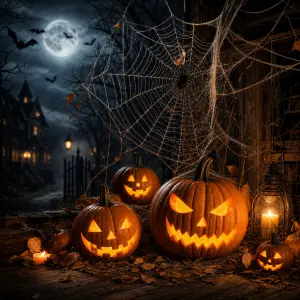 Halloween, dýně pavučiny