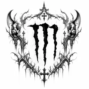 Gotický motiv Například něco jako je na bílém Monster Energy