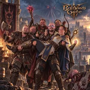 uděláš mi to prosím do stylu hry Baldurs gate 3, ale zachovej obličeje a udělej to v provedení jak tam jsme.
