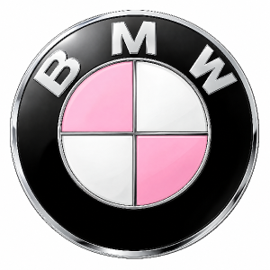 Logo BMW s barvou baby pink