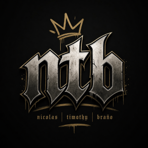 Vytvor logo NTB v gangserskom štýle kde budú malými písmenami mena Nicolas Timothy Braňo