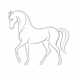 kůň tužkou malovaný obrys koně moderní design