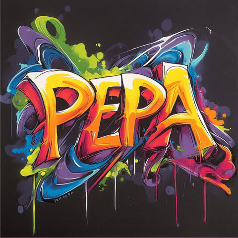 Barevné graffiti s nápisem Pepa