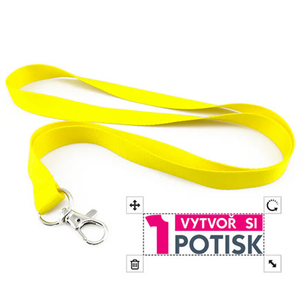 Žlutá šňůrka na krk s logem v online návrháři