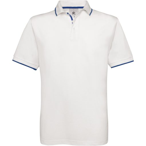 Piqué polo s proužkem B&C | Safran Sport