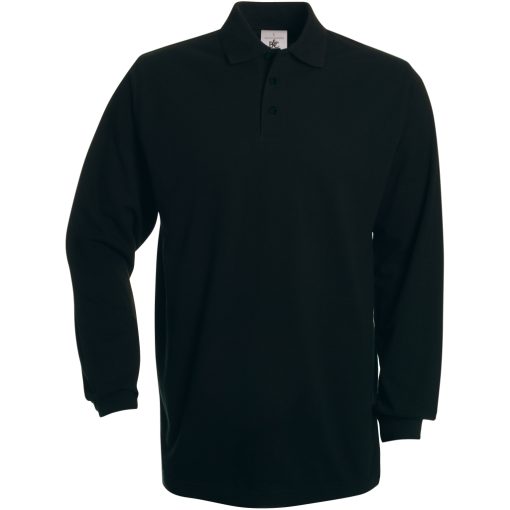 Piqué polo s dlouhým rukávem z těžké bavlny B&C | Heavymill LSL