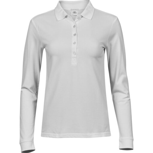 Dámské luxusní elastické piqué polo s dl. rukávem Tee Jays | TJ 146