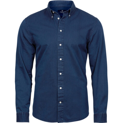 Denim keprová košile s dlouhým rukávem Tee Jays | TJ 4002