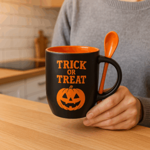 Magický hrnek černý s barevným vnitřkem a lžičkou 2 Magický hrnek černý s barevným vnitřkem a lžičkou - Obrázek 2